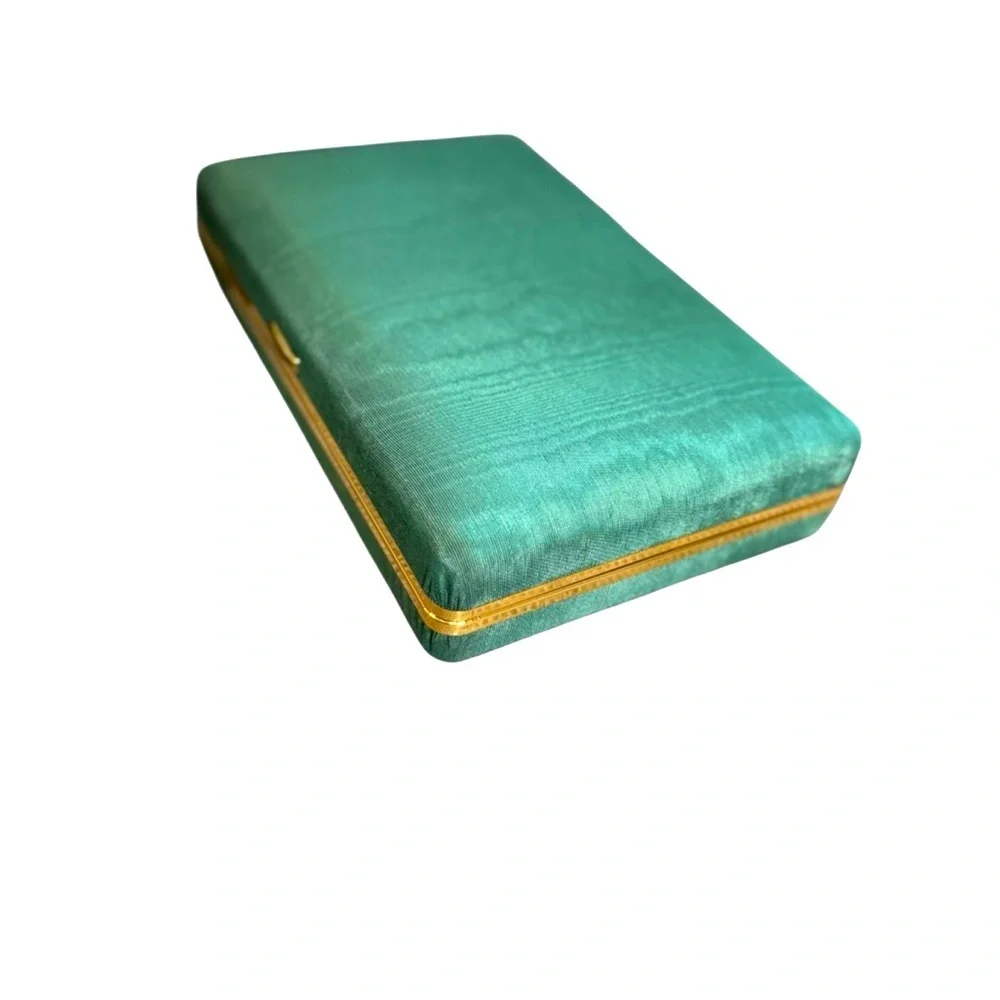Joewelry Box Green/Gold Organizer with Mirror